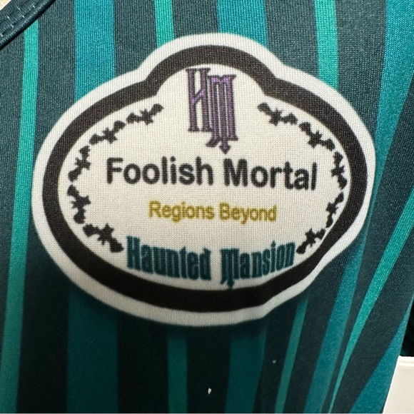 Haunted Mansion Themed A-line Midi Dress with Crew Neck and Short Sleeves - Picture 3 of 4